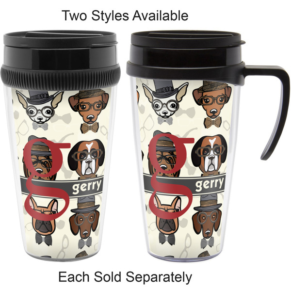 Hipster Dogs Travel Mugs - with & without Handle