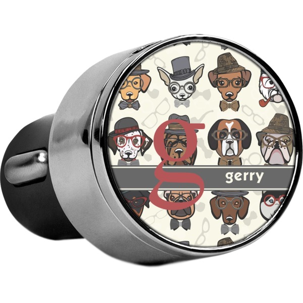 Custom Hipster Dogs USB Car Charger (Personalized)