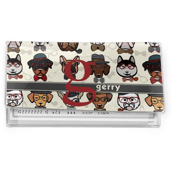 Custom Hipster Dogs Vinyl Checkbook Cover (Personalized)