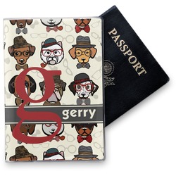 Hipster Dogs Vinyl Passport Holder (Personalized)