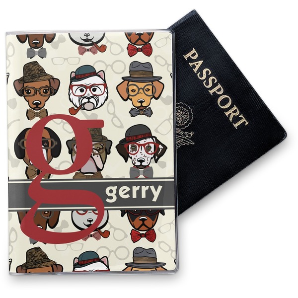 Custom Hipster Dogs Vinyl Passport Holder (Personalized)