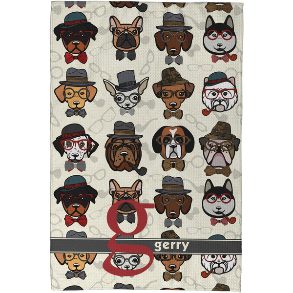 Hipster Dogs Waffle Weave Towel - Full Color Print - Approval Image