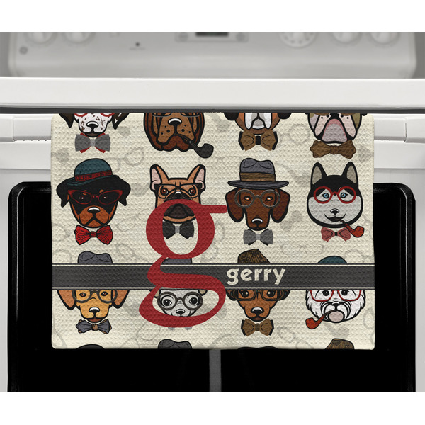 Hipster Dogs Waffle Weave Towel - Full Color Print - Lifestyle2 Image