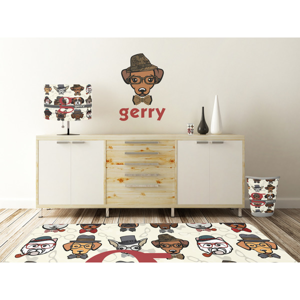 Hipster Dogs Wall Graphic Decal Wooden Desk