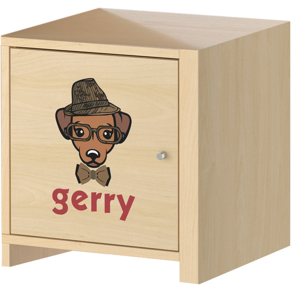 Hipster Dogs Wall Graphic on Wooden Cabinet