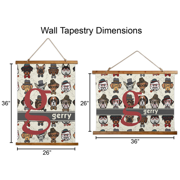 Hipster Dogs Wall Hanging Tapestries - Parent/Sizing