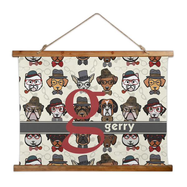 Custom Hipster Dogs Wall Hanging Tapestry - Wide (Personalized)