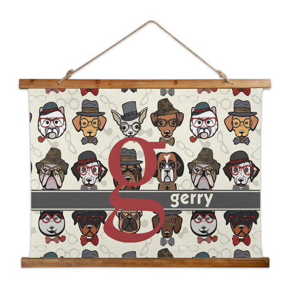 Custom Hipster Dogs Wall Hanging Tapestry - Wide (Personalized)
