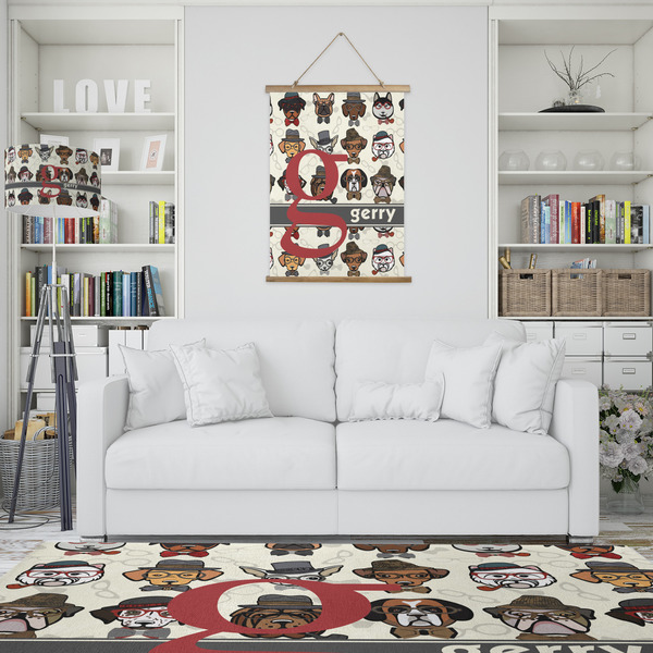 Hipster Dogs Wall Hanging Tapestry - Portrait - IN CONTEXT