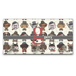 Hipster Dogs Wall Mounted Coat Rack (Personalized)
