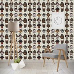 Hipster Dogs Wallpaper & Surface Covering (Water Activated - Removable)