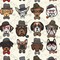 Hipster Dogs Wallpaper Square