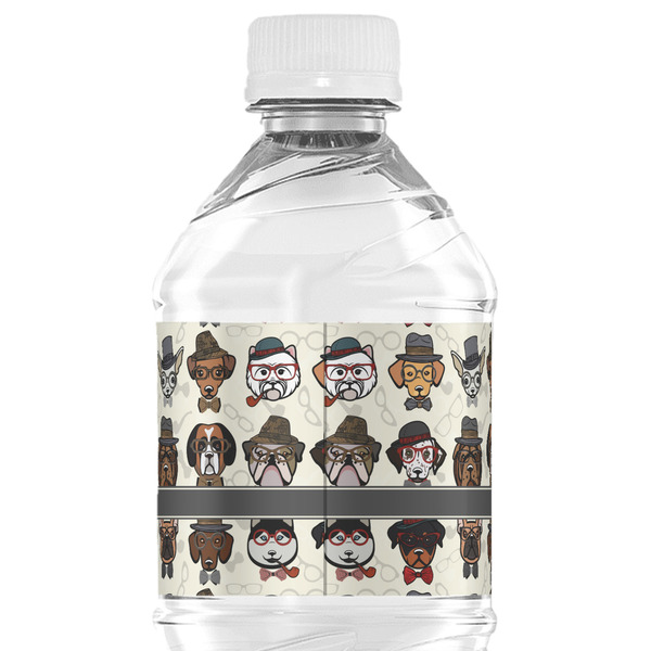 Hipster Dogs Water Bottle Label - Back View