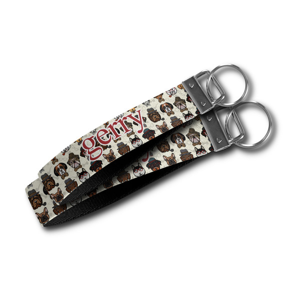 Hipster Dogs Webbing Keychain FOBs - Size Comparison