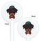 Hipster Dogs White Plastic 5.5" Stir Stick - Double Sided - Round - Front & Back