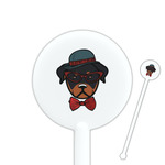 Hipster Dogs 5.5" Round Plastic Stir Sticks - White - Double Sided