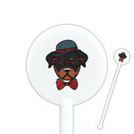 Hipster Dogs 5.5" Round Plastic Stir Sticks - White - Single Sided