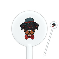 Hipster Dogs 5.5" Round Plastic Stir Sticks - White - Double Sided