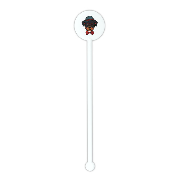 Hipster Dogs White Plastic 5.5" Stir Stick - Round - Single Stick