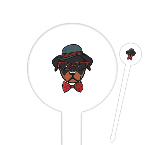 Custom Hipster Dogs Round Plastic Food Picks