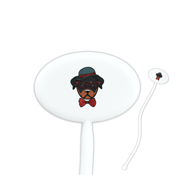 Custom Hipster Dogs Oval Plastic Stir Sticks