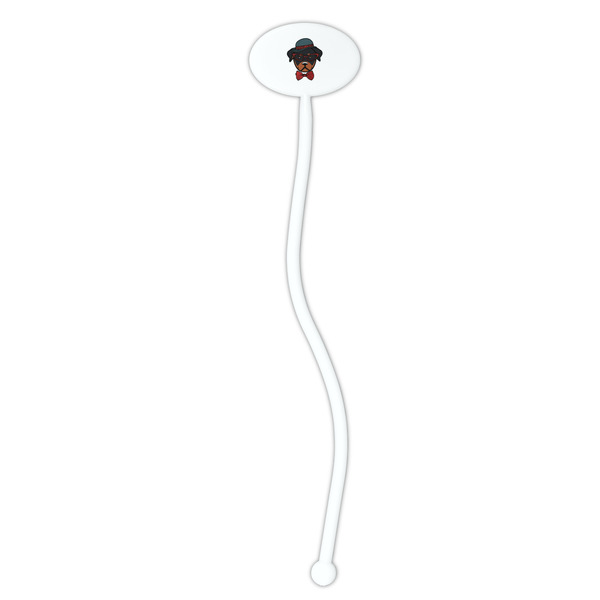 Hipster Dogs White Plastic 7" Stir Stick - Oval - Single Stick
