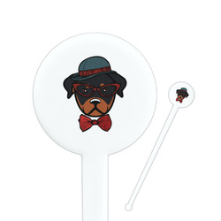 Hipster Dogs 7" Round Plastic Stir Sticks - White - Double Sided