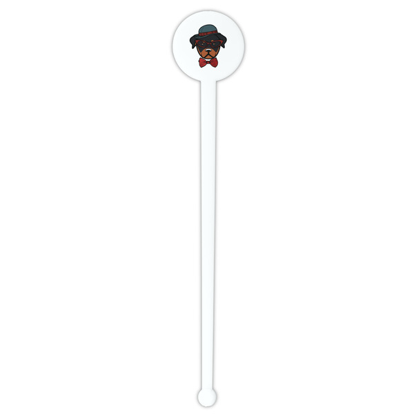 Hipster Dogs White Plastic 7" Stir Stick - Round - Single Stick