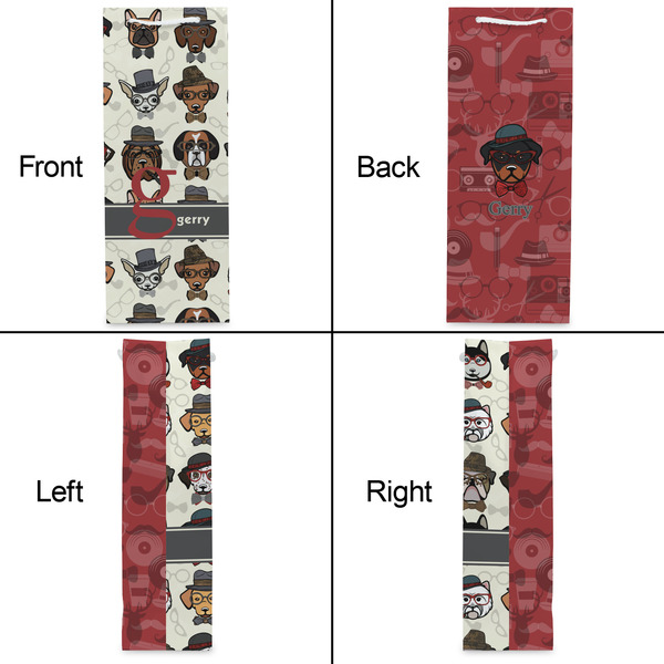 Hipster Dogs Wine Gift Bag - Matte - Approval