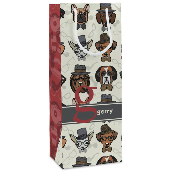 Custom Hipster Dogs Wine Gift Bags - Matte (Personalized)