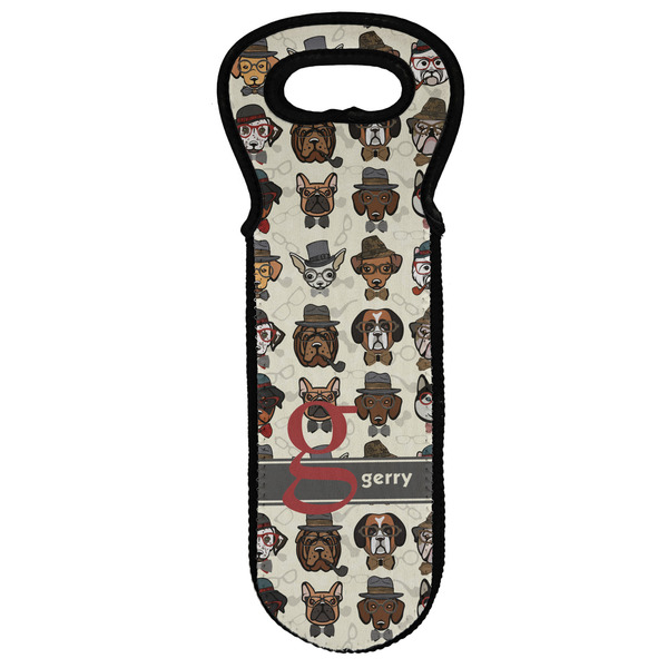 Custom Hipster Dogs Wine Tote Bag (Personalized)
