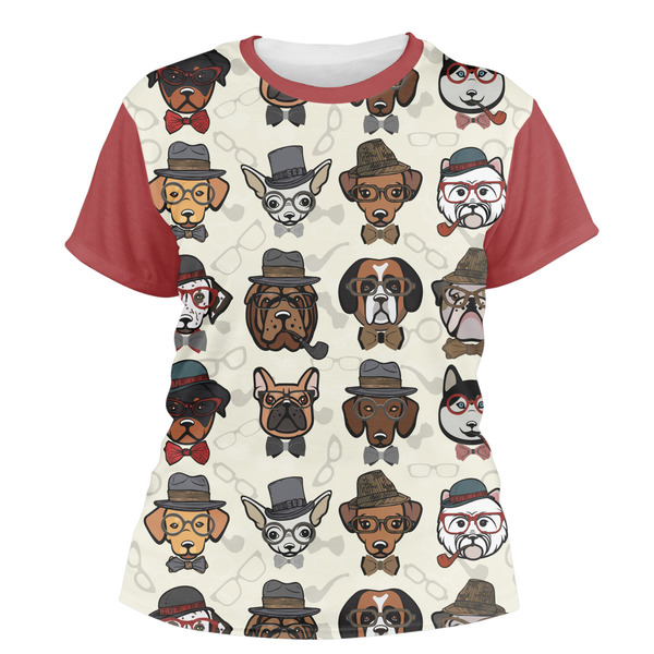 Custom Hipster Dogs Women's Crew T-Shirt - X Small
