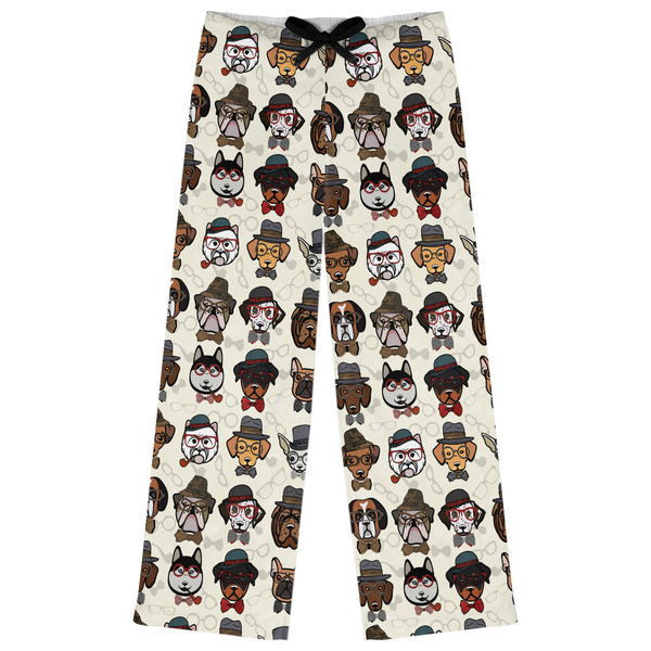 Custom Hipster Dogs Womens Pajama Pants - L