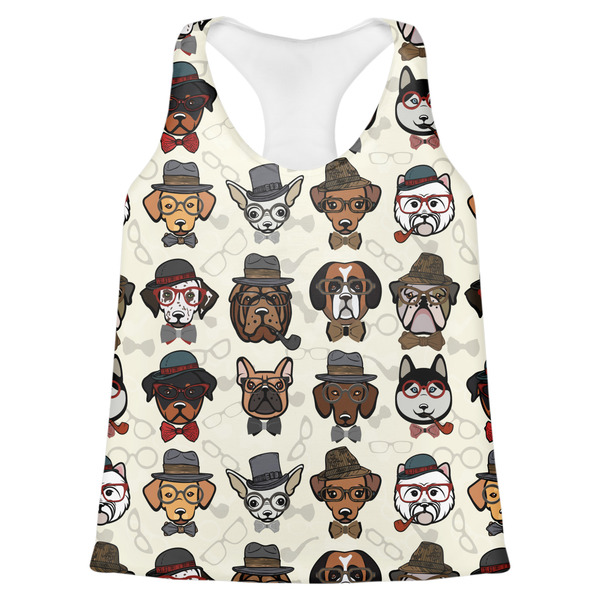 Custom Hipster Dogs Womens Racerback Tank Top