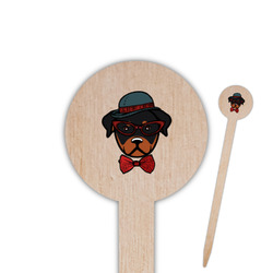 Hipster Dogs 6" Round Wooden Food Picks - Double Sided