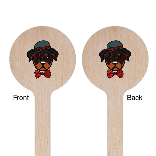 Hipster Dogs Wooden 6" Stir Stick - Round - Double Sided - Front & Back