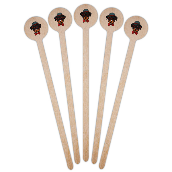 Hipster Dogs Wooden 7.5" Stir Stick - Round - Fan View