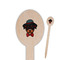 Hipster Dogs Wooden Food Pick - Oval - Closeup