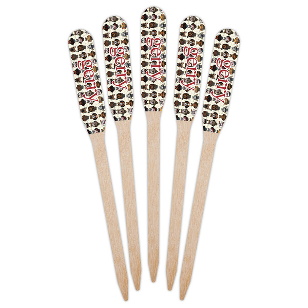 Hipster Dogs Wooden Food Pick - Paddle - Fan View