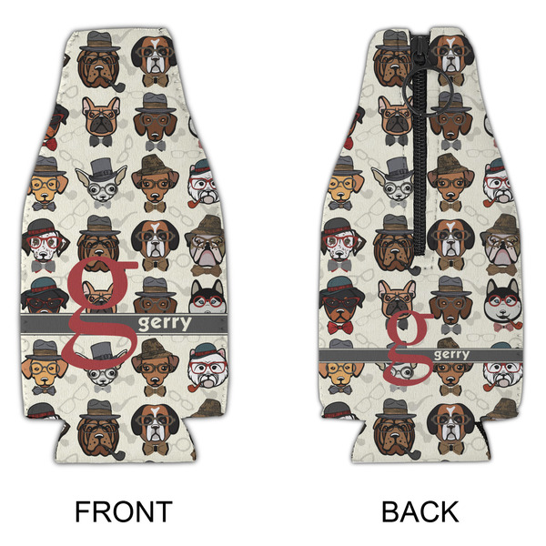 Hipster Dogs Zipper Bottle Cooler - APPROVAL