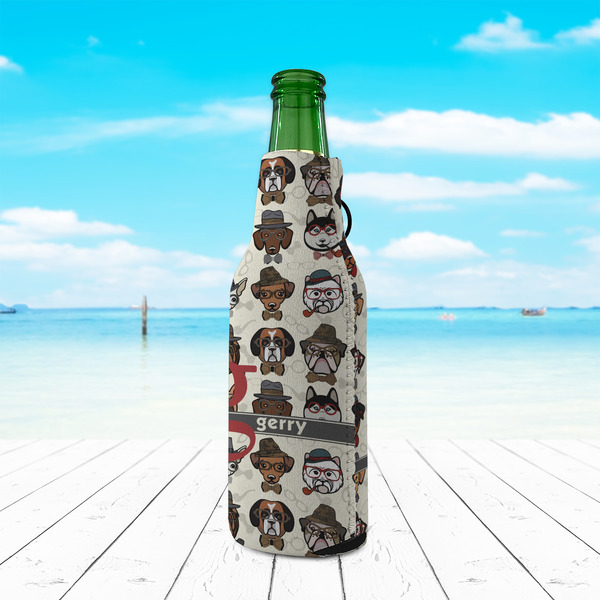 Hipster Dogs Zipper Bottle Cooler - LIFESTYLE