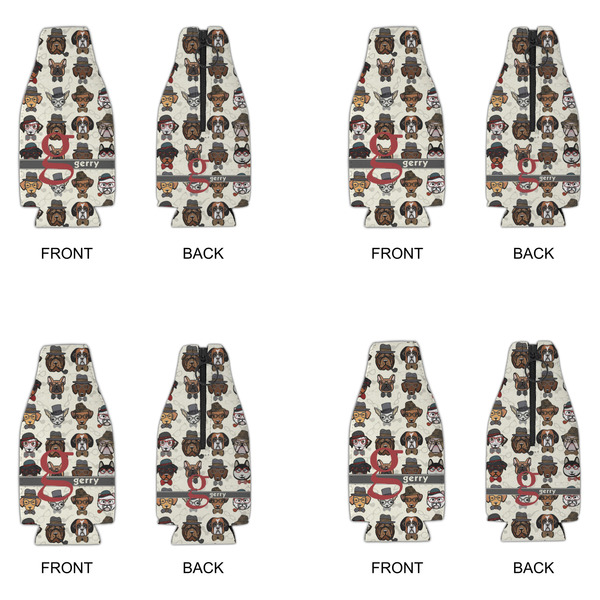 Hipster Dogs Zipper Bottle Cooler - Set of 4 - APPROVAL