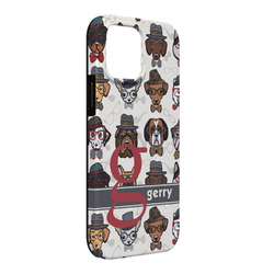 Hipster Dogs iPhone Case - Rubber Lined - iPhone 13 Pro Max (Personalized)