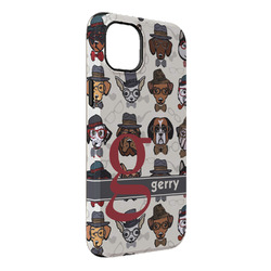 Hipster Dogs iPhone Case - Rubber Lined - iPhone 14 Plus (Personalized)