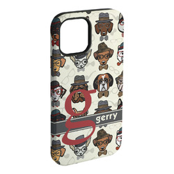 Hipster Dogs iPhone Case - Rubber Lined - iPhone 15 Plus (Personalized)