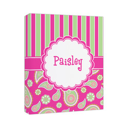 Pink & Green Paisley and Stripes Canvas Print (Personalized)