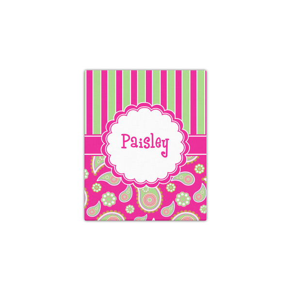 Pink & Green Paisley and Stripes 11x14 - Canvas Print - Front View