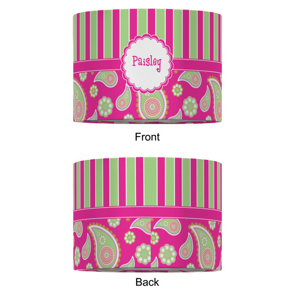 Pink & Green Paisley and Stripes 12" Drum Lampshade - APPROVAL (Fabric)