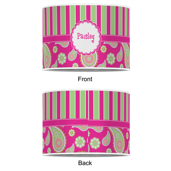 Pink & Green Paisley and Stripes 12" Drum Lampshade - APPROVAL (Poly Film)