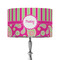 Pink & Green Paisley and Stripes 12" Drum Lampshade - ON STAND (Fabric)